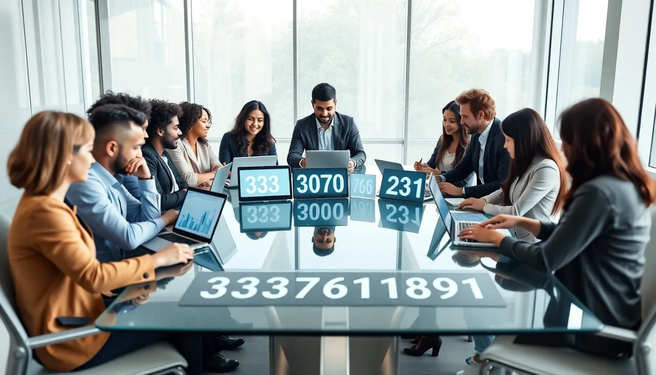 diverse team discussing significance of 3333761891 in a modern office.
